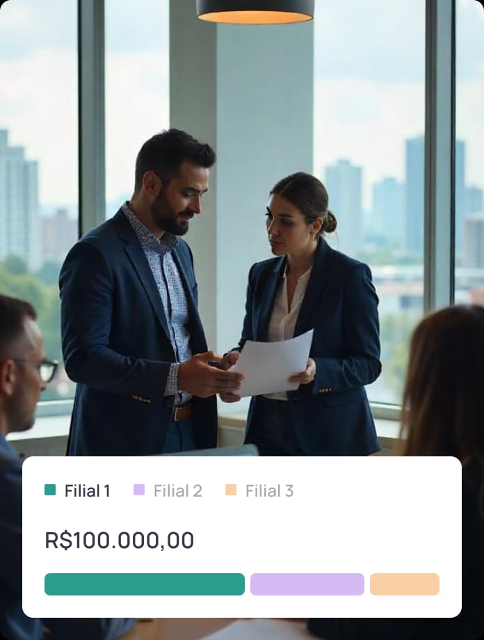 Uma ilustração de vendas por filial no ERP