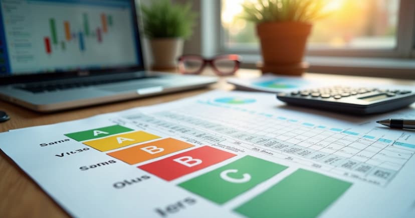 Gráfico detalhado da curva ABC com categorias A, B e C destacadas em cores diferentes e tabelas de produtos ao lado